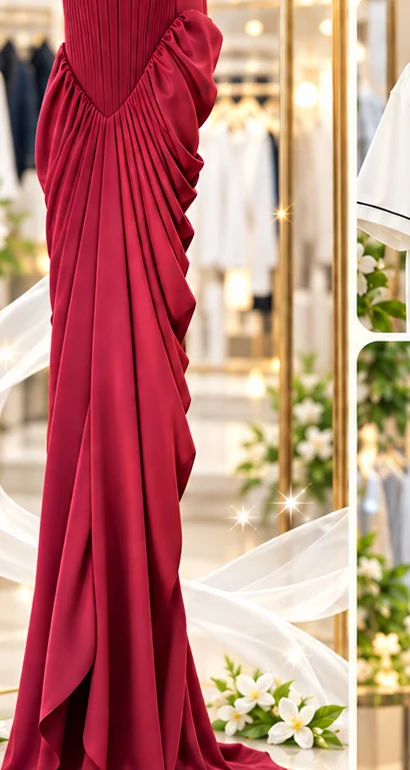 Bordo abiye elbisenin detayları